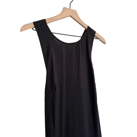 H&M Women’s Solid Black Dress High Slit Sleeveless Medium New With Tags - Picture 2 of 10